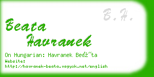 beata havranek business card